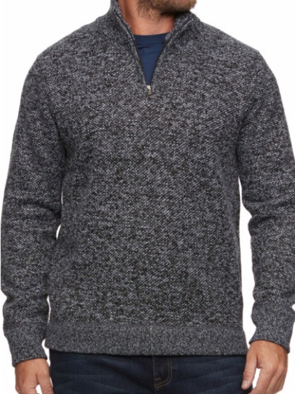 Grove & Hollow Men’s Gray 1/4 Zip Pullover Sweater | Size S